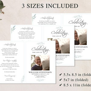 loss of father, funeral card, funeral brochure, celebration of life, funeral program, obituary template, loss of mother, in loving memory, loss of loved one, canva template, loss of grandmother, funeral template, obituary program
