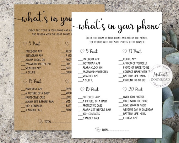 Printable Bridal Shower Games Editable Bridal Game Template | Etsy