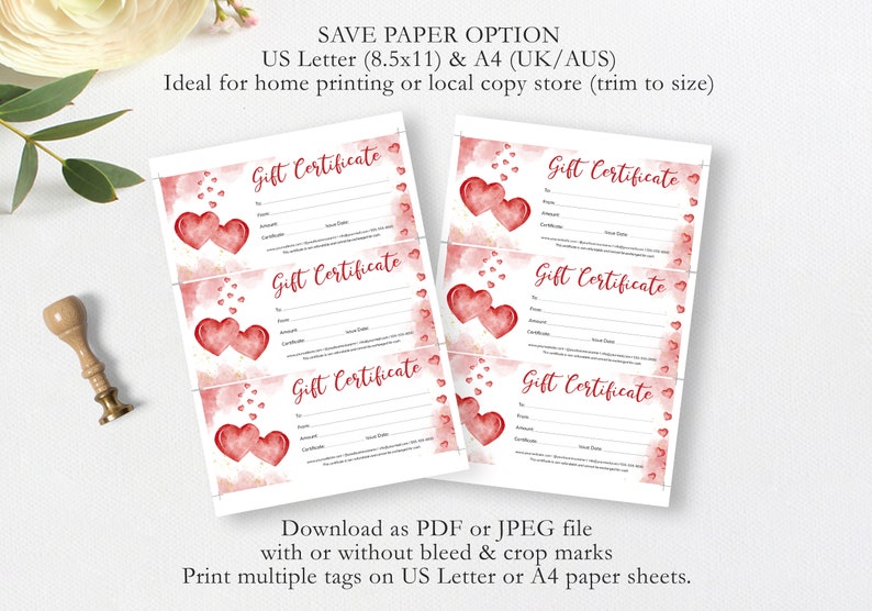 Love Gift Certificate Template Editable Quarantine Gift Card | Etsy