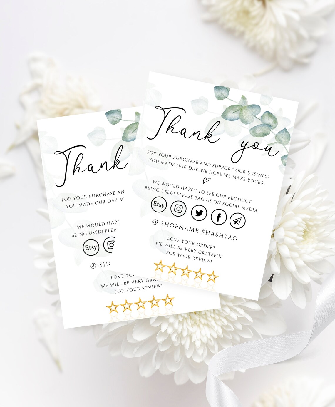 Thank You for Your Order Insert Card 100% Editable Template | Etsy