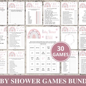 30 Boho Rainbow Baby Shower Games Printable, Editable Baby Shower Games Bundle, Rainbow Baby Shower Games Template, Instant Download.SRP-034