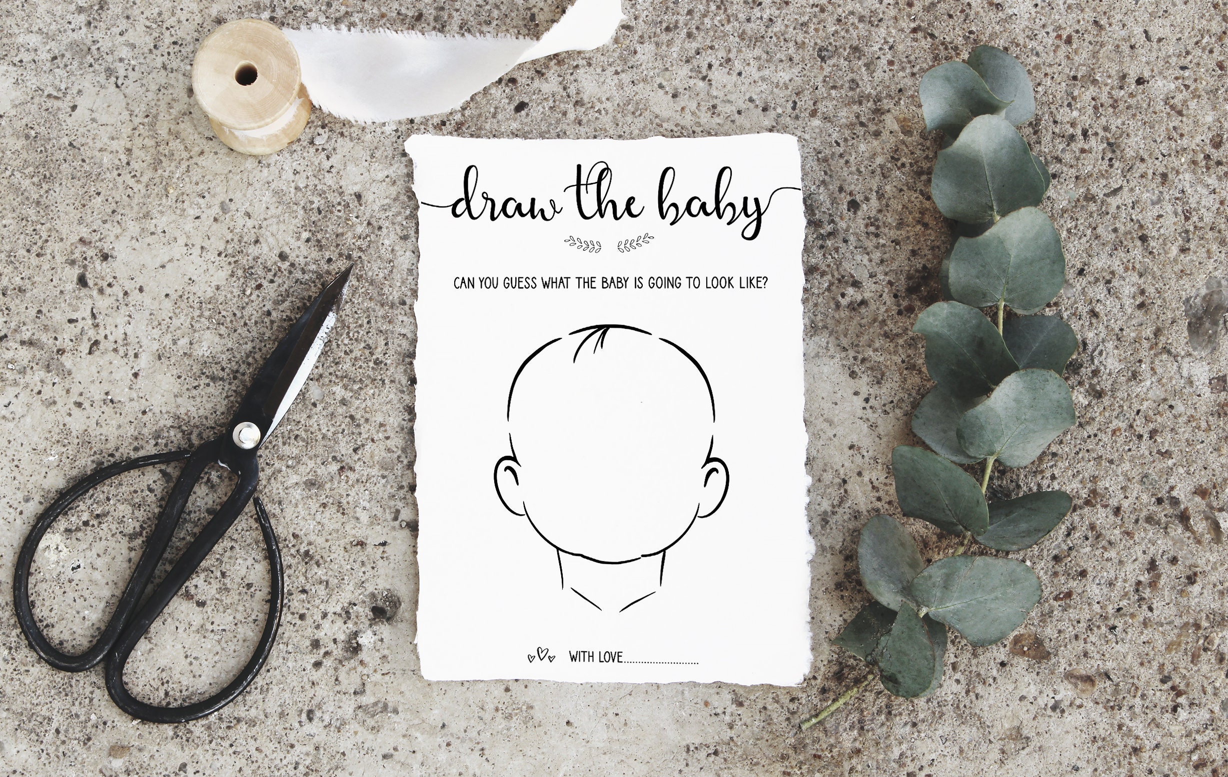 Baby Shower Draw the Baby Game Printable Baby Shower Games Etsy