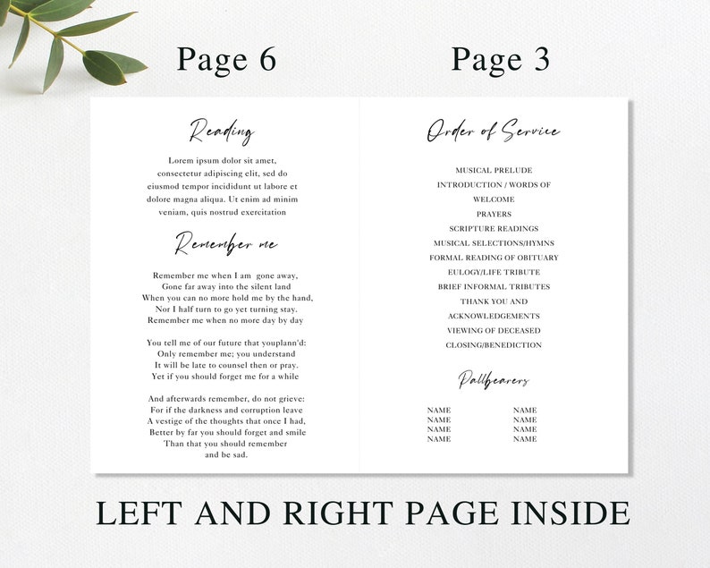 loss of father, funeral card, funeral brochure, celebration of life, funeral program, obituary template, loss of mother, in loving memory, loss of loved one, canva template, loss of grandmother, funeral template, obituary program