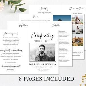loss of father, funeral card, funeral brochure, celebration of life, funeral program, obituary template, loss of mother, in loving memory, loss of loved one, canva template, loss of grandmother, funeral template, obituary program