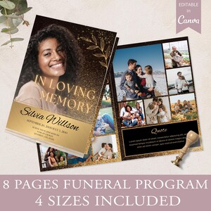 8 Page Funeral Program Template I Canva Template Printable, Celebration Of Life Template, In Loving Memory Funeral Program, Loss Of Mother