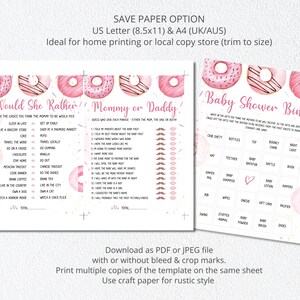 30 Donut Baby Shower Games Bundle, Editable Baby Shower Games Template ...