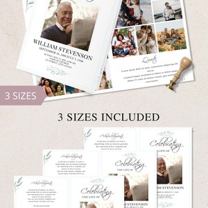 loss of father, funeral card, funeral brochure, celebration of life, funeral program, obituary template, loss of mother, in loving memory, loss of loved one, canva template, loss of grandmother, funeral template, obituary program