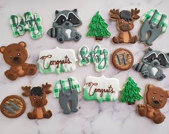Woodland Animal Theme Baby Shower Cookies