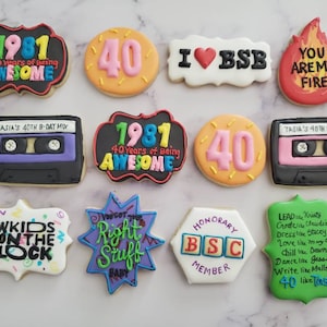 80&#39;s / 90&#39;s Birthday Cookies