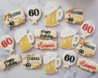 Cheers and Beers Birthday Cookies