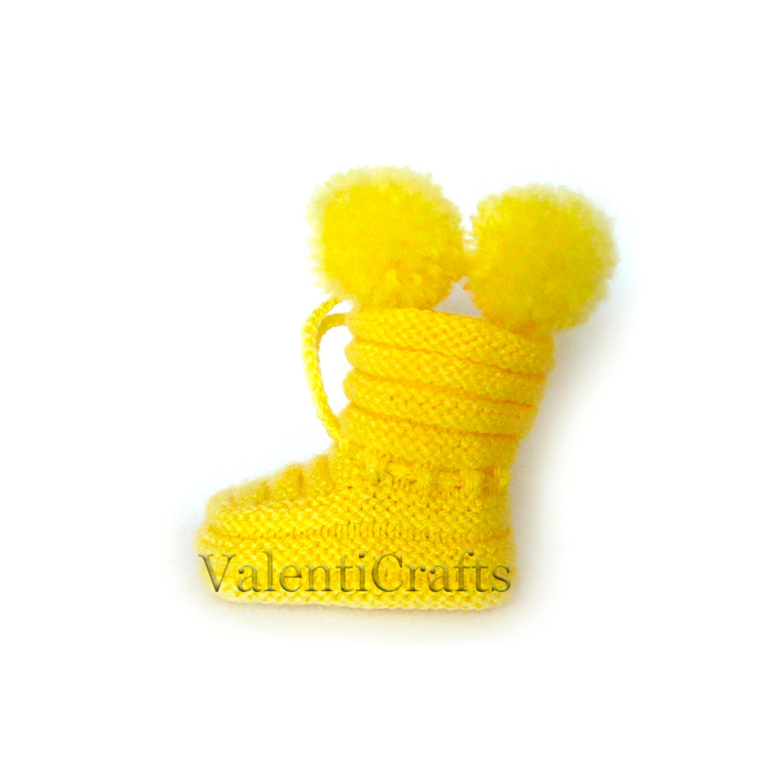 Yellow Booties Knitting Pattern Easy Baby Booties Knitting Etsy