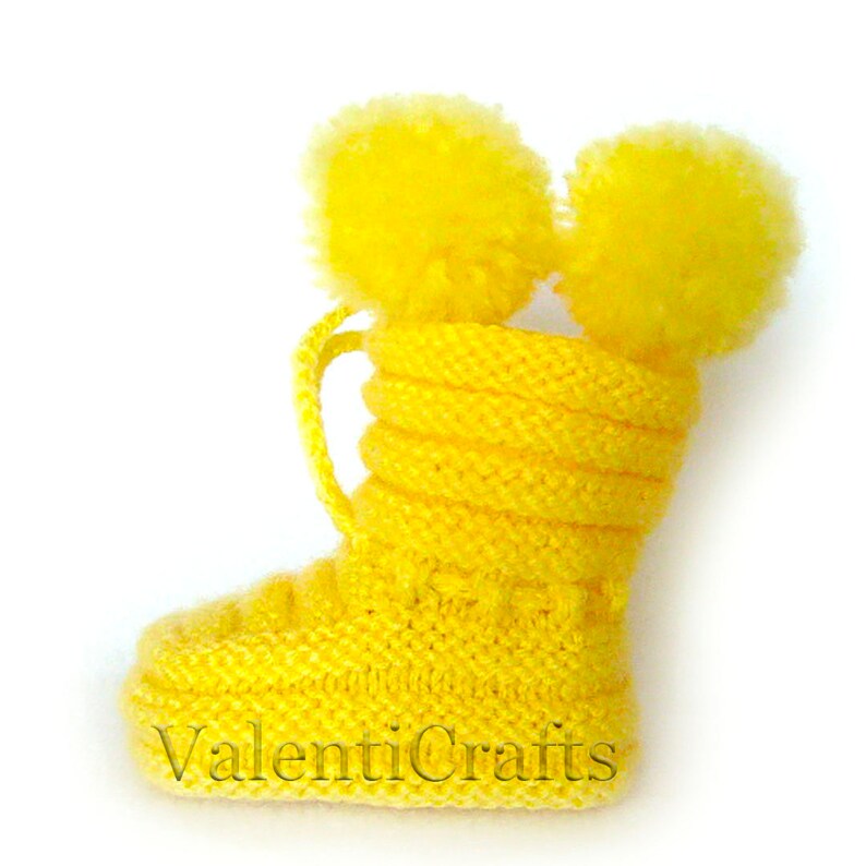 Yellow Booties Knitting Pattern Easy Baby Booties Knitting Etsy