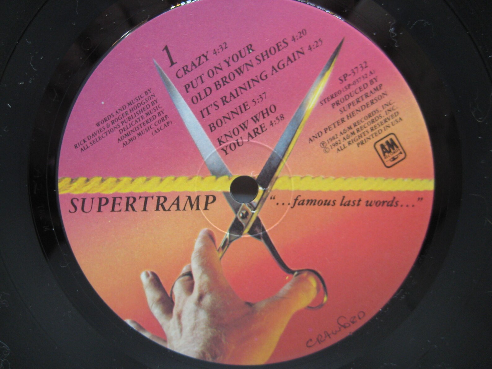 Supertramp Famous Last Words 1982 Album Vintage Vinyl | Etsy