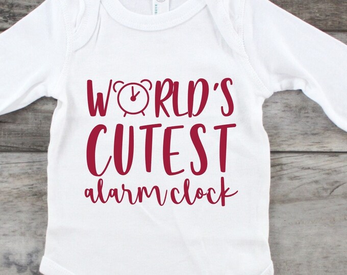 World's Cutest Alarm Clock Baby Bodysuit