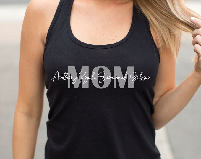 Personalized Mom Tank Top With Kids Names