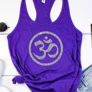 Yoga Tank Top für Frauen mit Om Symbol, spirituelles Workout Shirt, Ohm Aum Namaste Geschenk, Sommer Lässige Yoga Kleidung, Lehrer Bekleidung
