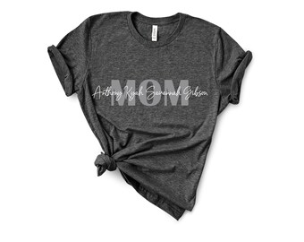 Personalized Mom Shirt with Kids&#39; Names, Custom Mother&#39;s Day Gift, Thoughtful Gift for Mom, Mom T-Shirt, Custom Mom Shirt, Gift from Kids