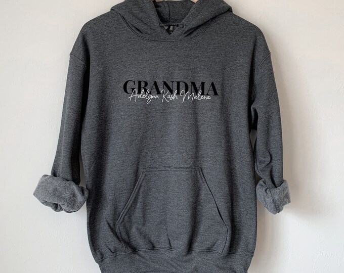 Grandma Hoodie Personalized With Grandkids' Names