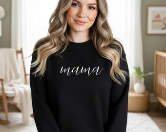 Presenttröja för nyblivna mamma | Tröja med rund hals för mamma | Present till första gången mamma | Present till babyshowern