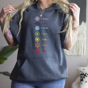 chakra hoodie, spiritual gifts for women, yoga hoodie women, chakra sweatshirt, fall hoodie, meditation & mindfulness hoodie, yogi gift