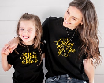 Queen Bee and Bae Bee Mommy and Me Shirts