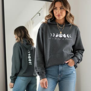 Yoga Hoodie for Women | Moon Phase Hoodie | Spiritual Moon Sweatshirt | Witchy Yoga Hoodie