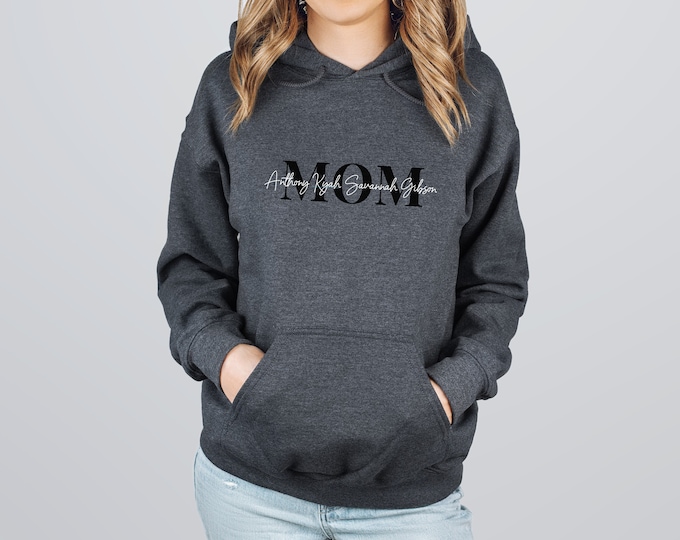 Personalized Mom Hoodie With Kids' Names