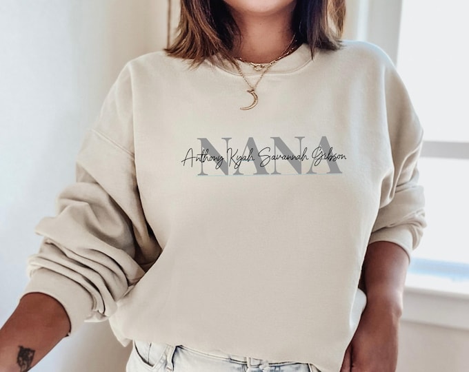 Personalized Nana Sweatshirt with Grandkids Names