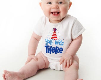 Half Way There Blue Infant Bodysuit or Toddler T Shirt