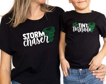 Storm Chaser & Tiny Tornado Matching Shirts