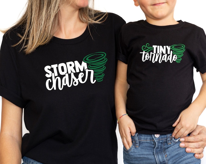 Storm Chaser & Tiny Tornado Matching Shirts