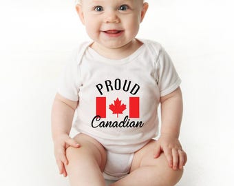 Proud Canadian Baby Bodysuit or Toddler T Shirt