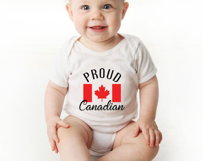 Proud Canadian Baby Bodysuit or Toddler T Shirt