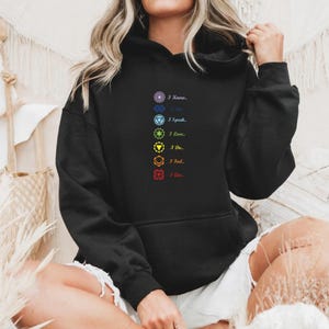 Spiritual Hoodie for Women | 7 Chakra Sweatshirt | Yoga Pullover | Energy Healing Gift