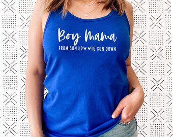 Camiseta sin mangas para mamás de niños / Camiseta para mamás de niños / Camiseta divertida sobre la maternidad / Conjunto de verano para mamás