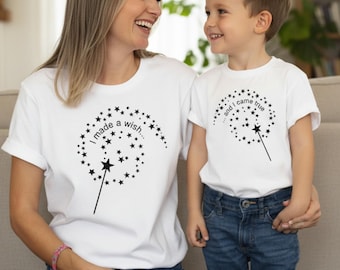 Mommy and Me Outfits, I Made a Wish and You Came True Shirts, Mom and Baby Matching Gift, Mother Daughter or Son Set