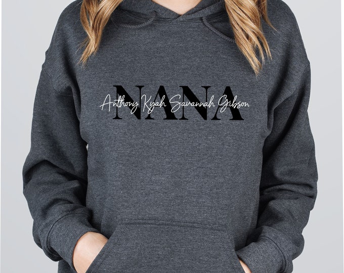 Personalized Nana Hoodie With Grandkids Names
