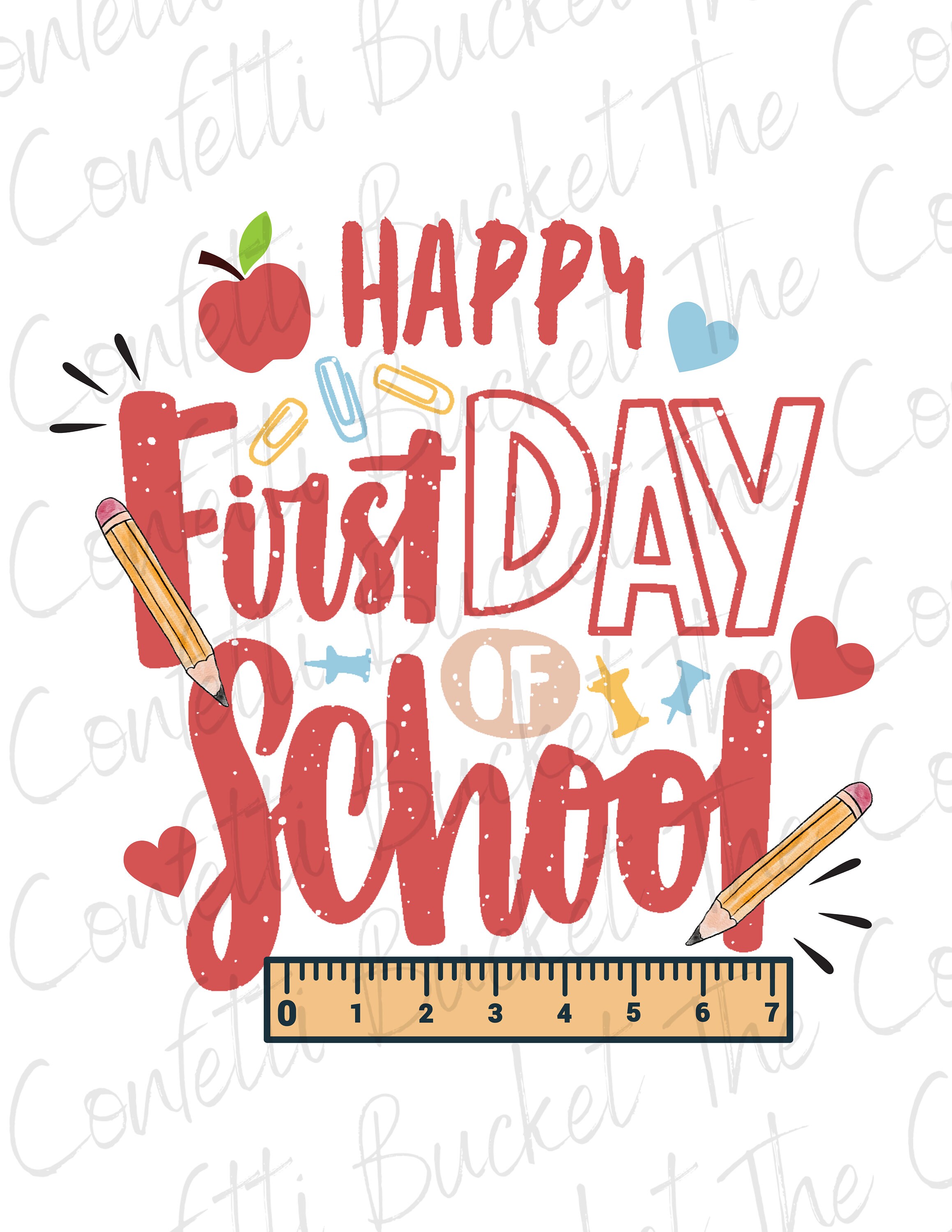 Happy First Day of School PNG, Digital Download Clipart, First Day of School Digital Download ...