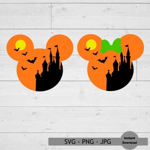 Halloween Mouse Head svg, Halloween Mouse Ears svg, Halloween Haunted House svg, Halloween svg, png, jpg, INSTANT DOWNLOAD