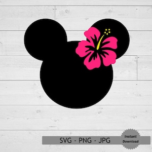 Hawaiian Mouse svg, Mouse svg, Hawaii svg, Hawaii Mouse svg, Mouse head svg, Mouse Ears svg, INSTANT DOWNLOAD