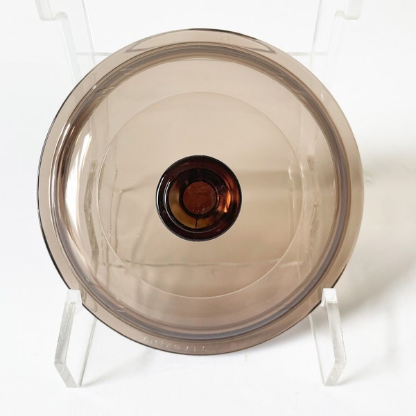 Pyrex V-1-C Replacement Lid, V1C, Brown Corning Visions Glass Lid, Fits 1L Saucepan Pot, Corning Vision Ware Lid, Smooth Round Glass Cover