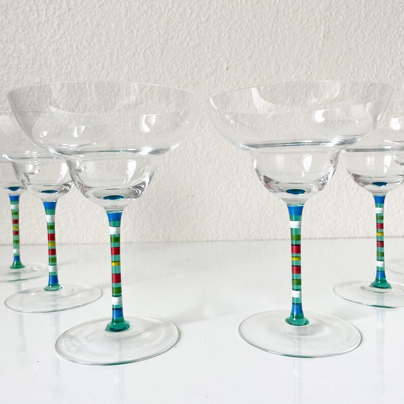 6 Crate & Barrel CAPRICE Margarita Glasses Tall Fiesta Etsy