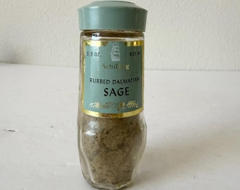Vintage Dalmation Sage McCormick-kruidenpot – vintage glazen kruidenfles – keukendisplay