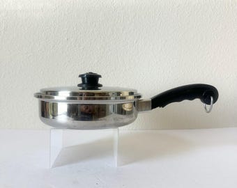 Vintage Saladmaster 9 inch Skillet with Lid - 2qt Saucepan With Lid 18-8 Tri-Clad - Stainless Steel Cookware Pots & Pans