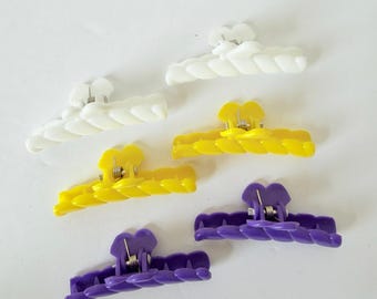 1980s Vintage Goody Hair Clips - Set of 6 - Goody Butterfly Barettes - 2 inches