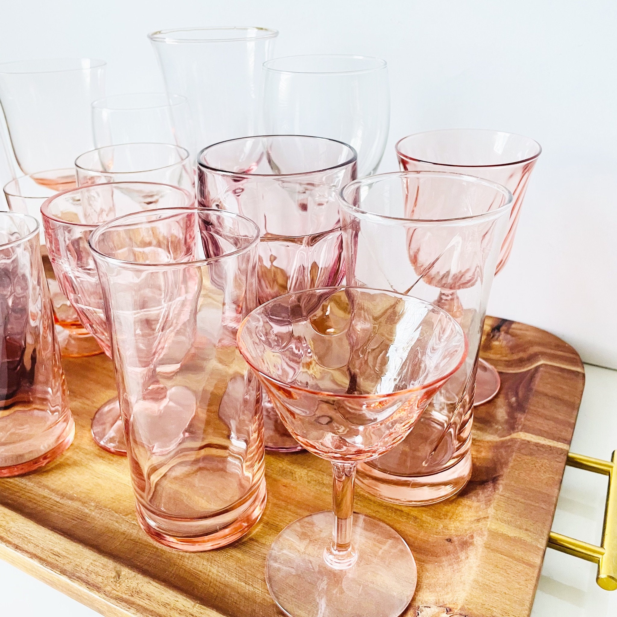 GOODS — Vintage Pink Stemmed Wine Glass