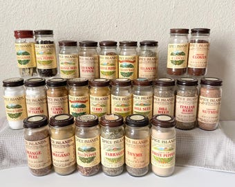Your Choice - Vintage Spice Island Jars, Spice Islands Empty Spice Jars, Glass Spice Bottles, Spice Island Vintage Spices, Retro Spice Jars