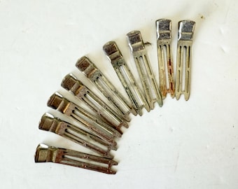 Pinces à friser pointues vintage années 50 - Lot de 9 - Pinces à onduler pour les doigts - Rouleaux métalliques