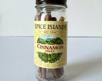 Vintage Spice Island CINNAMON STICKS Spice Jar - Empty Spice Island Jars