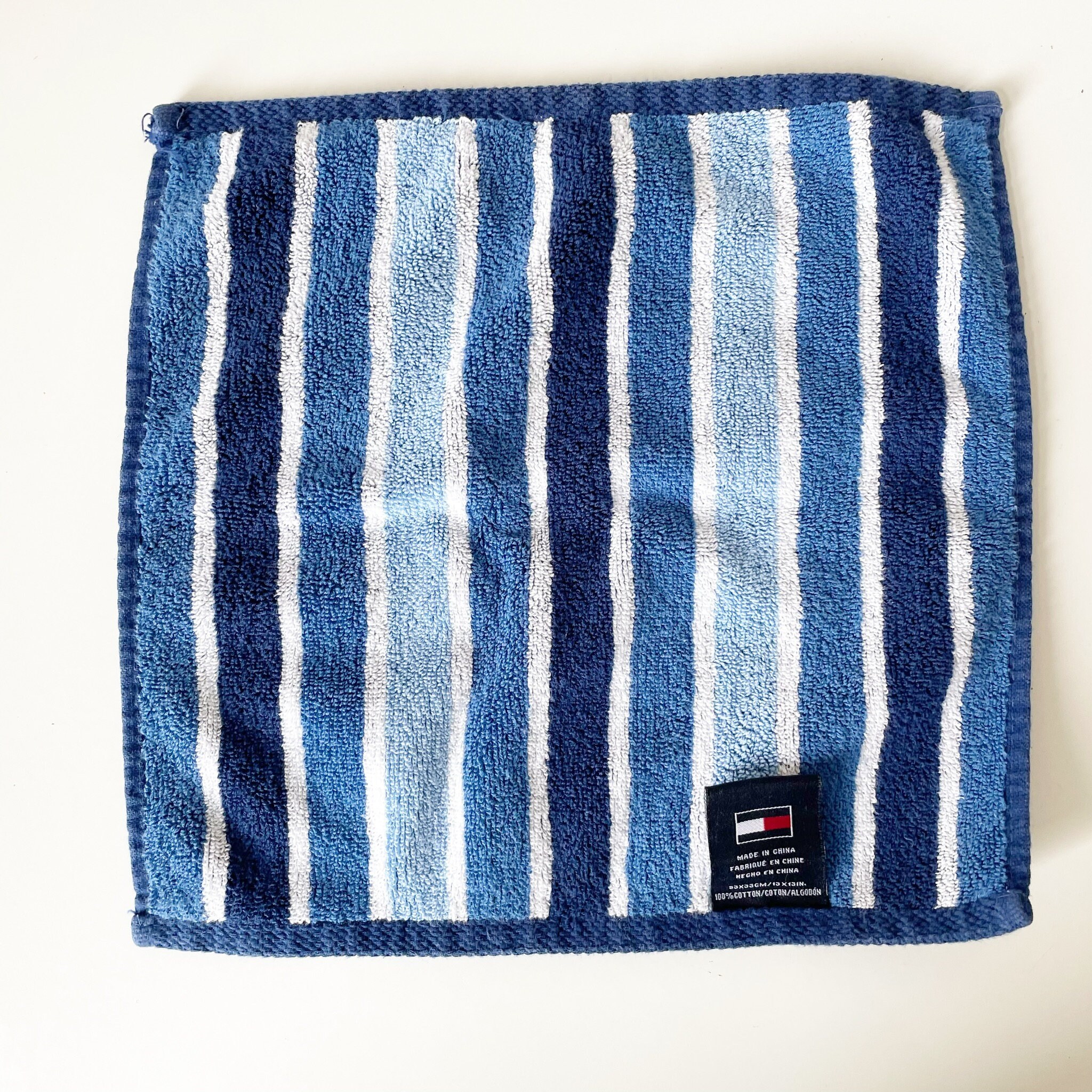 Tommy Hilfiger 2 Pc. Blue and Light Blue Hand Towel & Washcloth